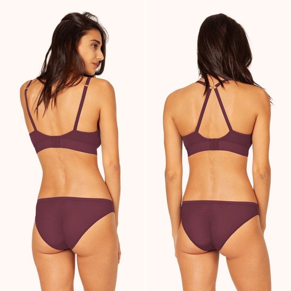 NWOT Lively The Spacer T-Shirt Bra Burgundy Red Size 34A Wireless Lightly Padded - Picture 2 of 16